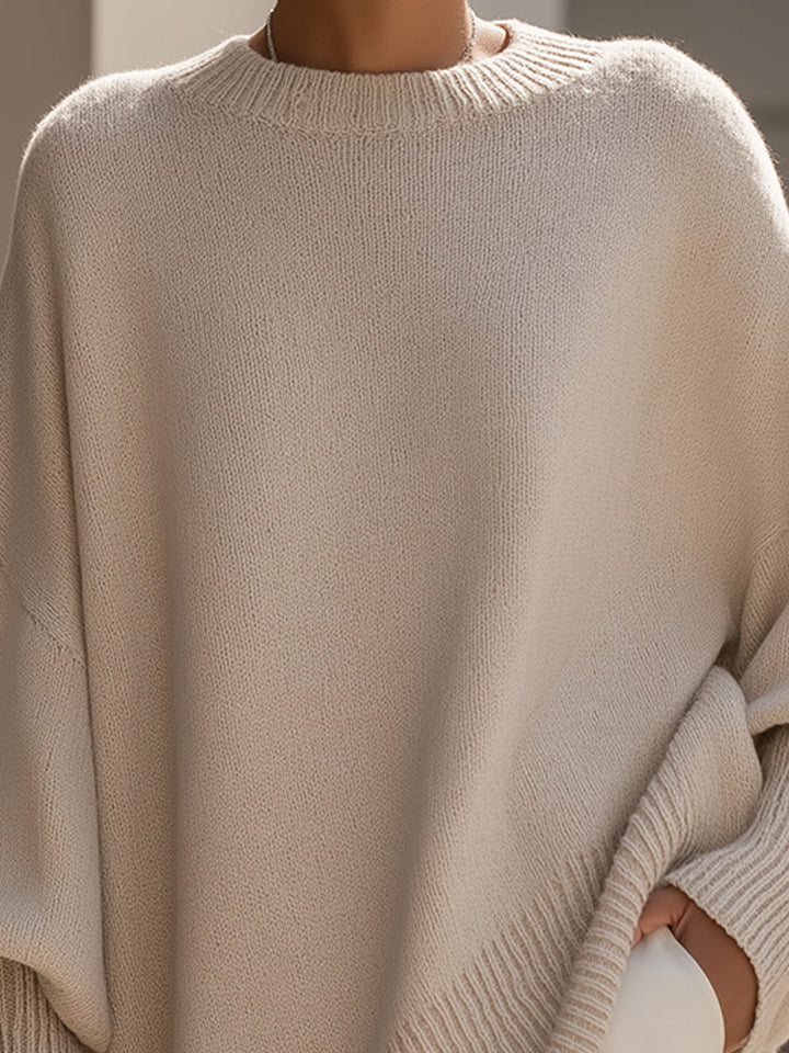 Women's Oversized Wool Blend Asymmetric Hem Jumper