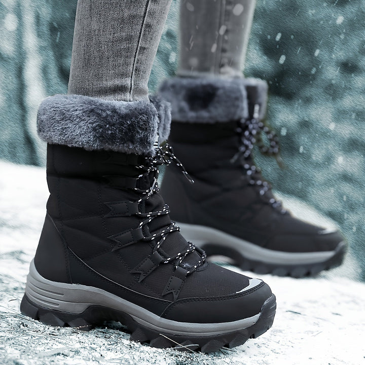 Women's Faux Fur Cuff Snow Boots