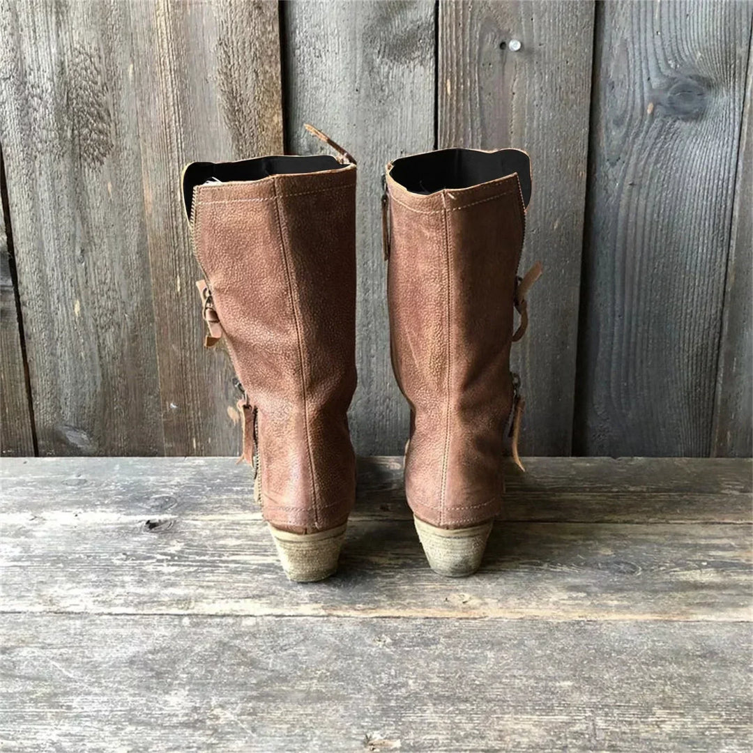 Women's Leather-Look Autumn Boots