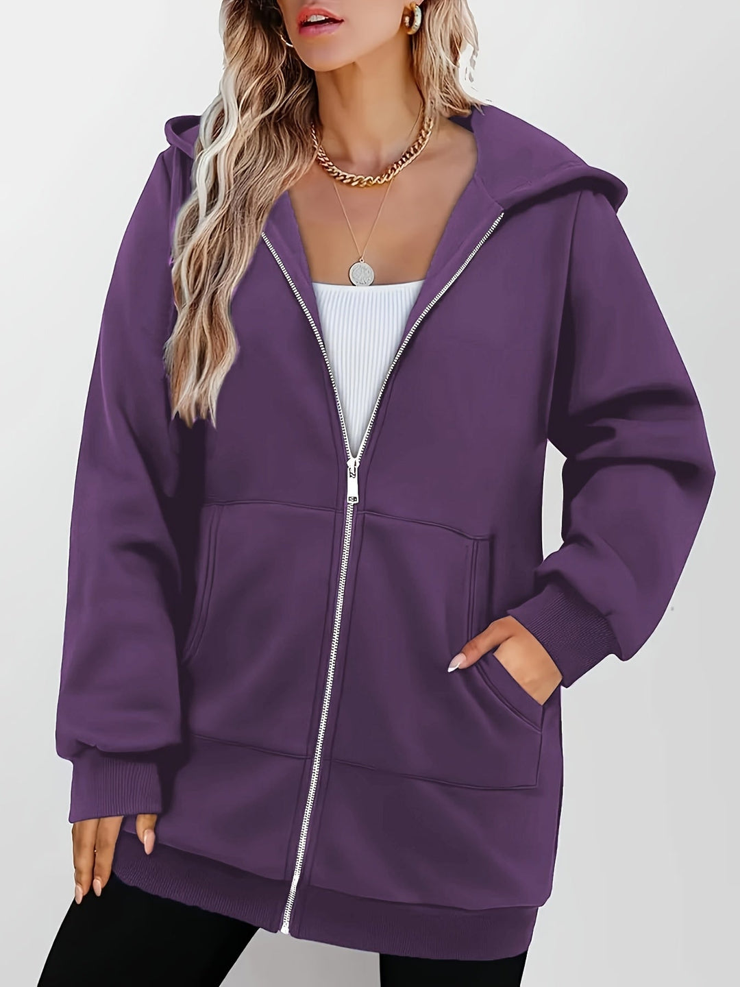Women's Longline Hooded Zip Jacket