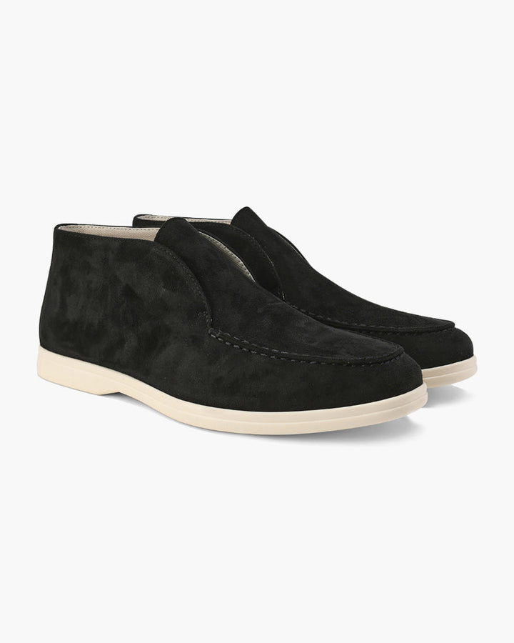 High-Cut Suede Slip-On Loafer