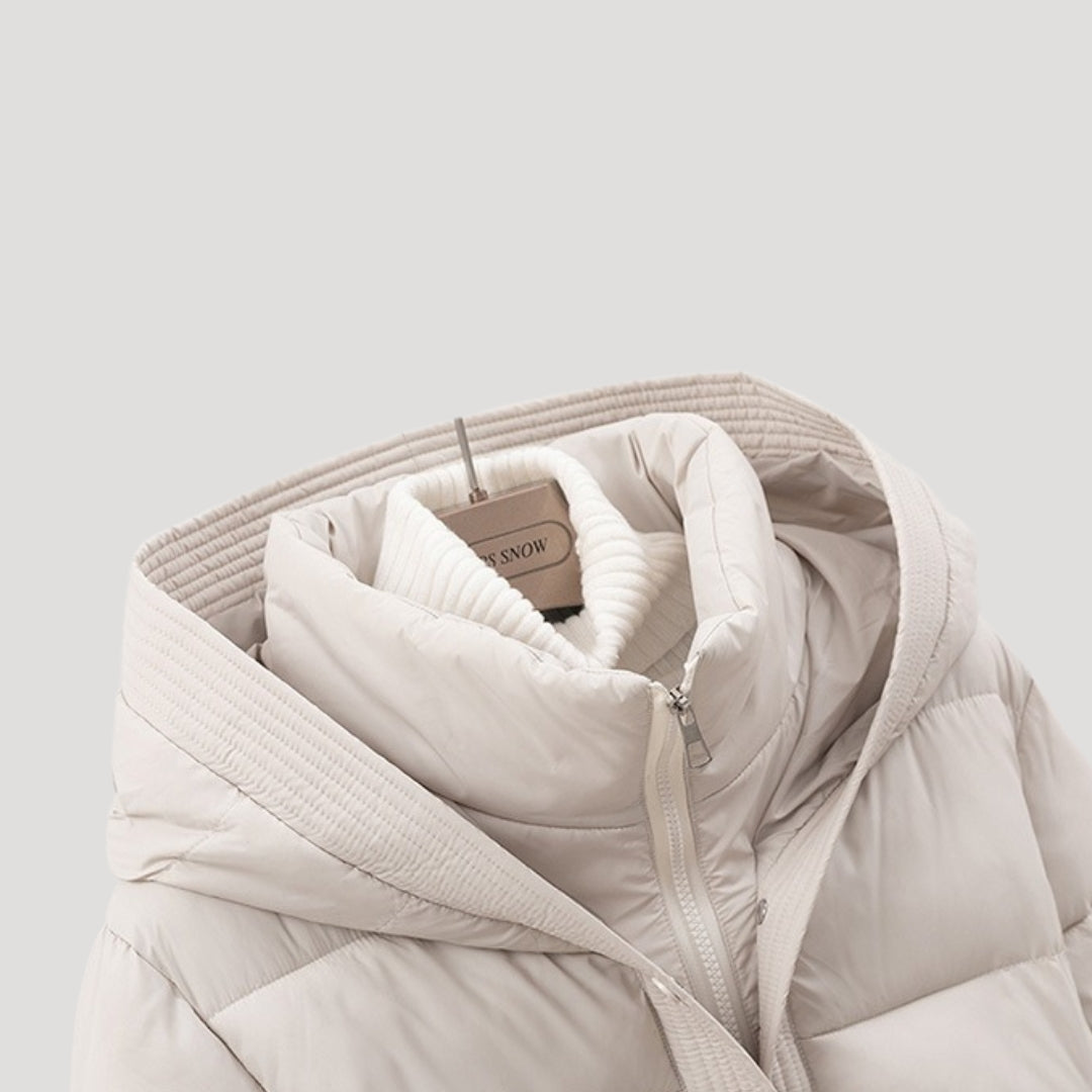 Women's Belted Hooded Puffer Jacket
