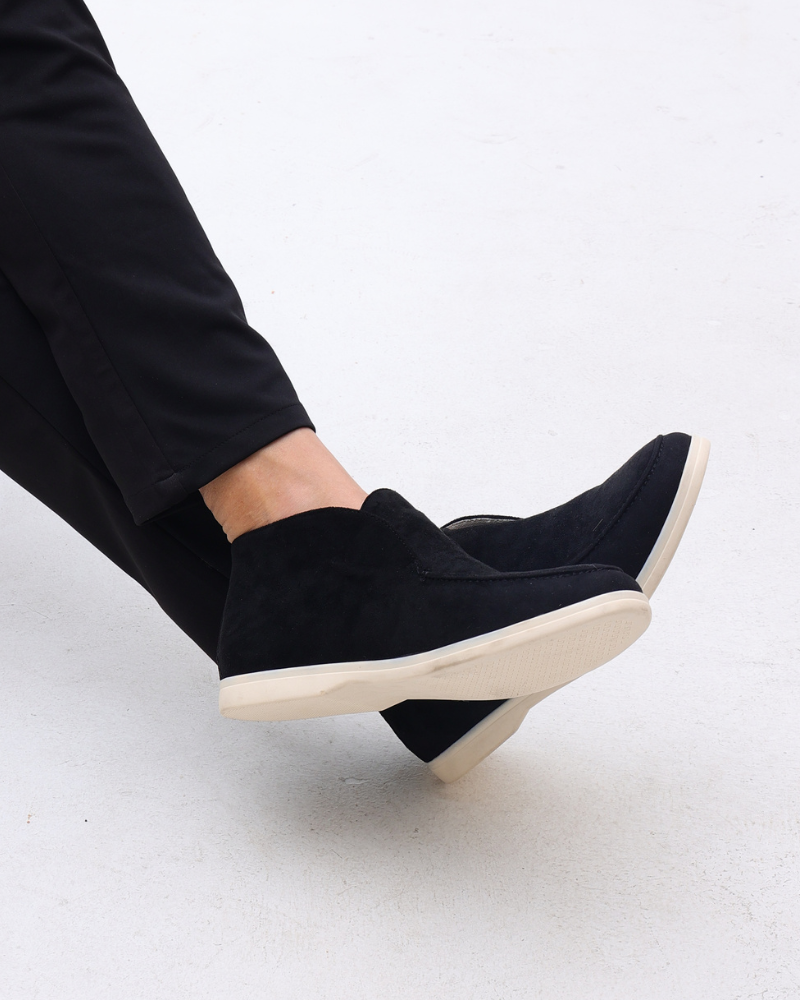 High-Cut Suede Slip-On Loafer
