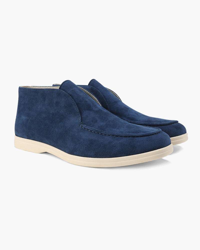 High-Cut Suede Slip-On Loafer