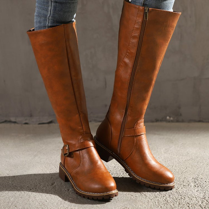 Women's Faux Leather Knee-High Riding Boots