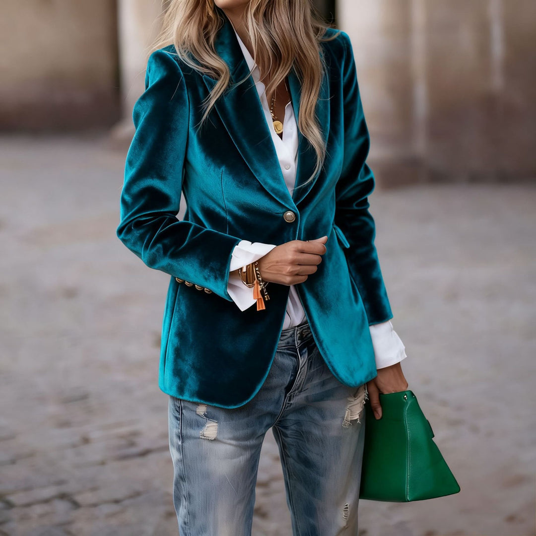 Women's Elegant Velvet Blazer