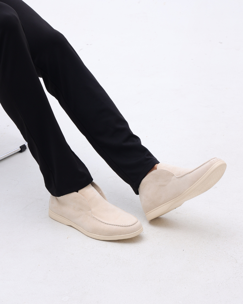 High-Cut Suede Slip-On Loafer