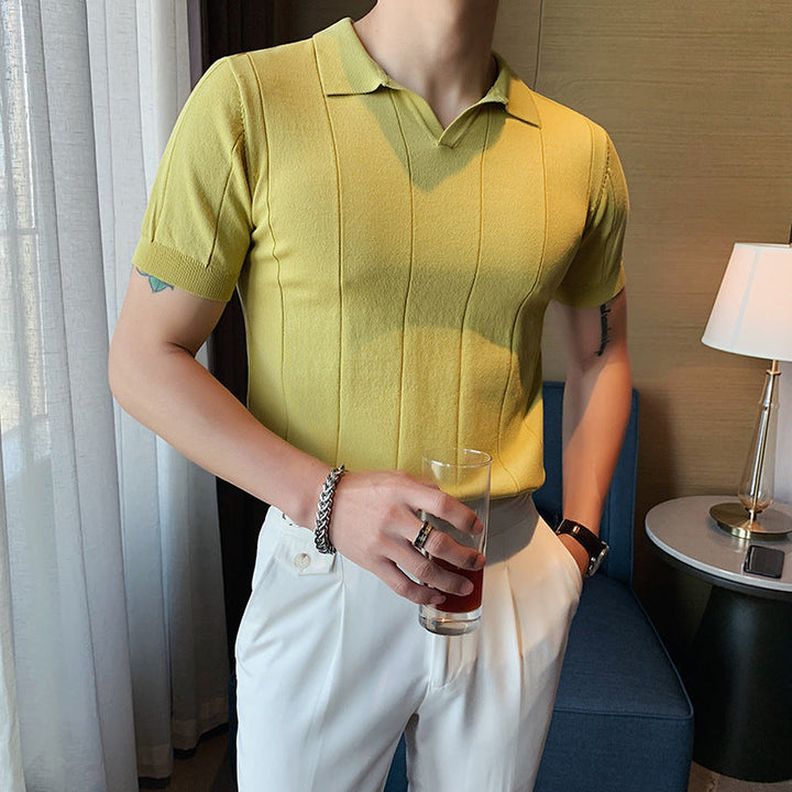 V-Neck Knit Polo