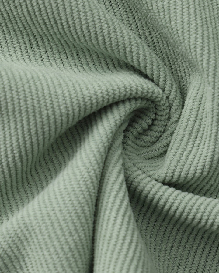 Ribbed Shorts with Elastic Waist and Drawstring