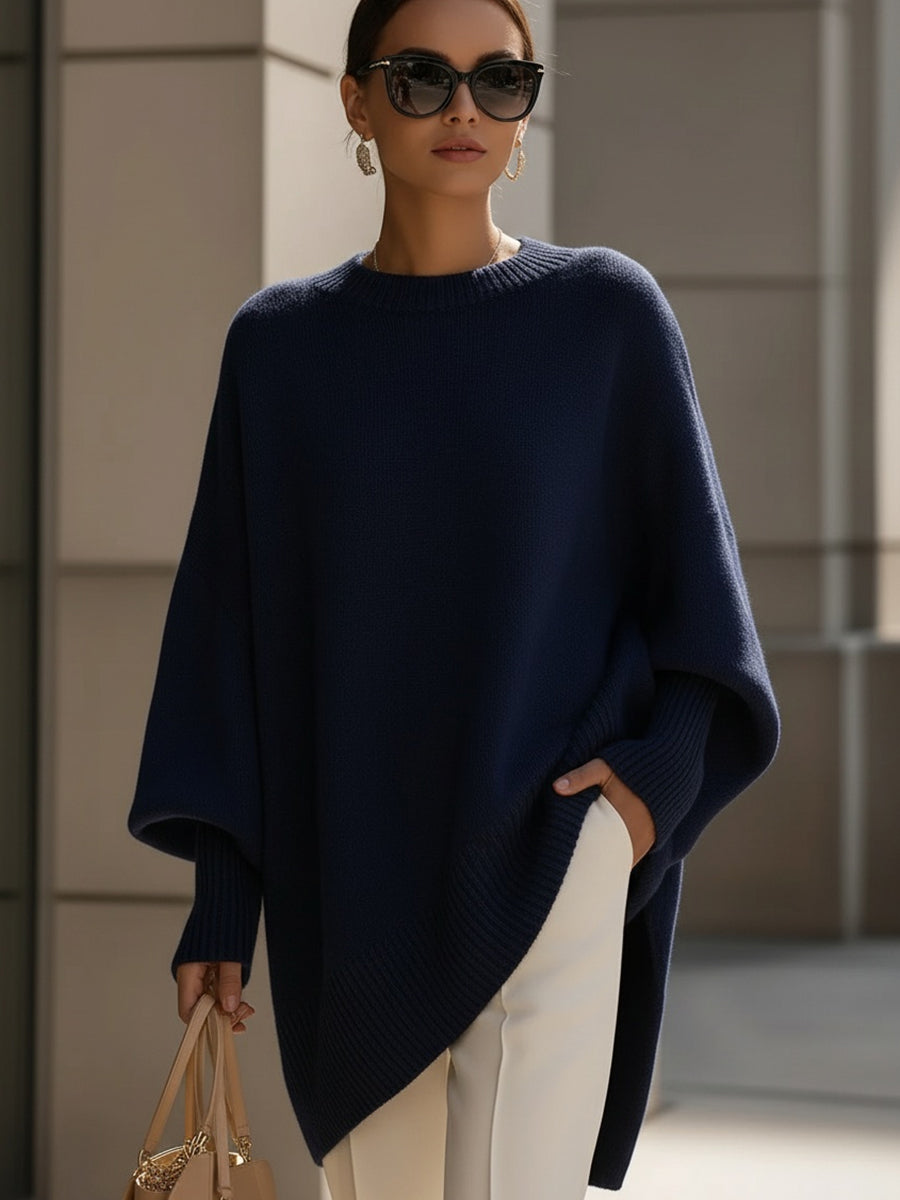 Women's Oversized Wool Blend Asymmetric Hem Jumper