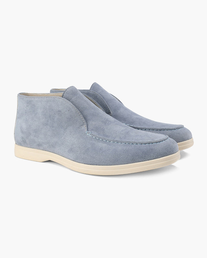 High-Cut Suede Slip-On Loafer