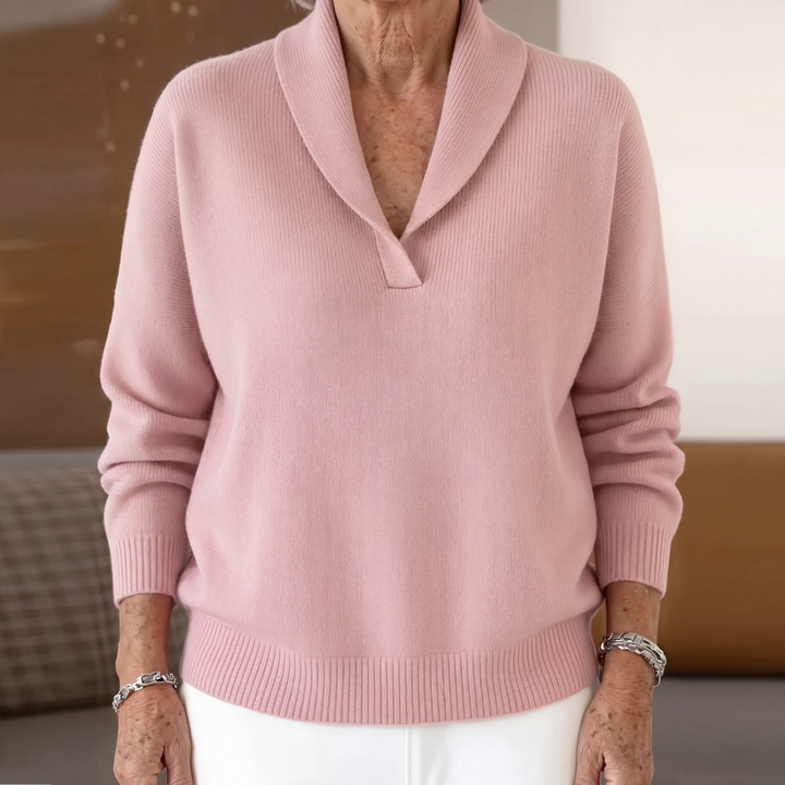 Women's Relaxed-Fit V-Neck Jumper for Autumn/Winter