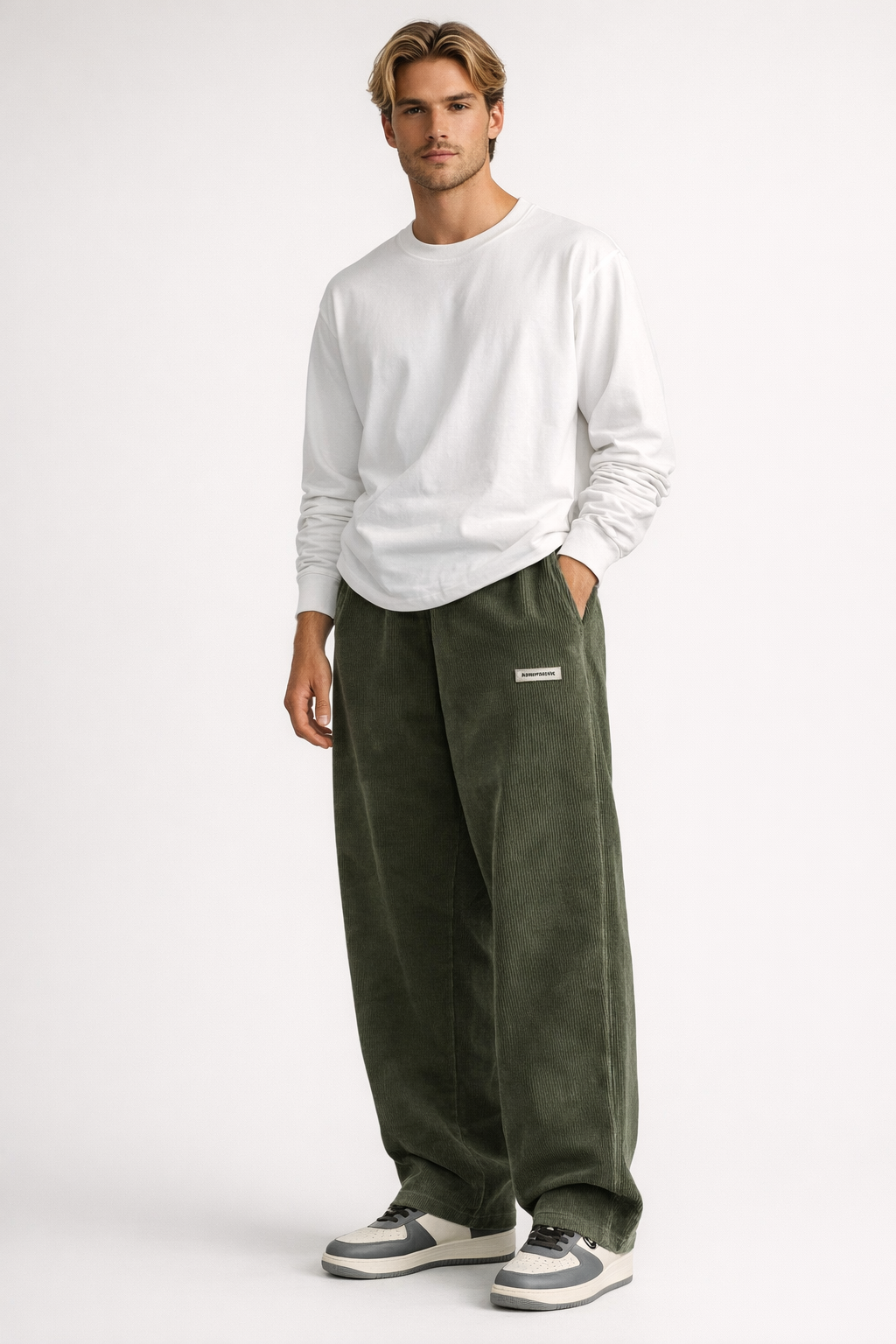 Wide Leg Corduroy Trousers