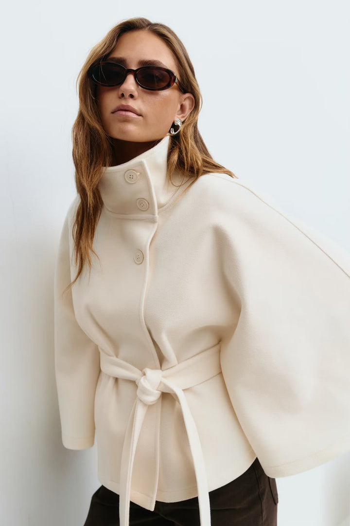 Women's Cape-Sleeve Belted Coat
