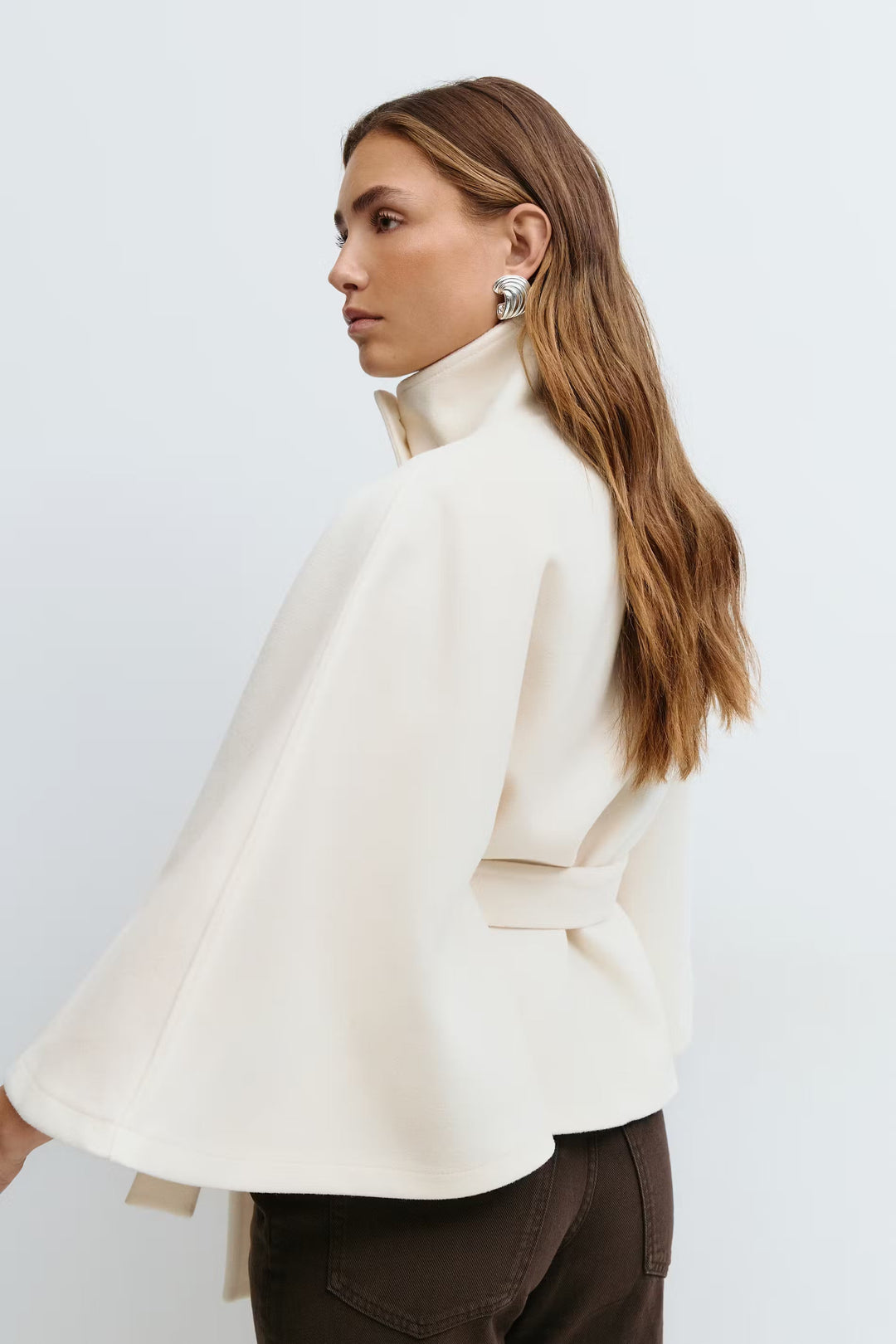 Women's Cape-Sleeve Belted Coat