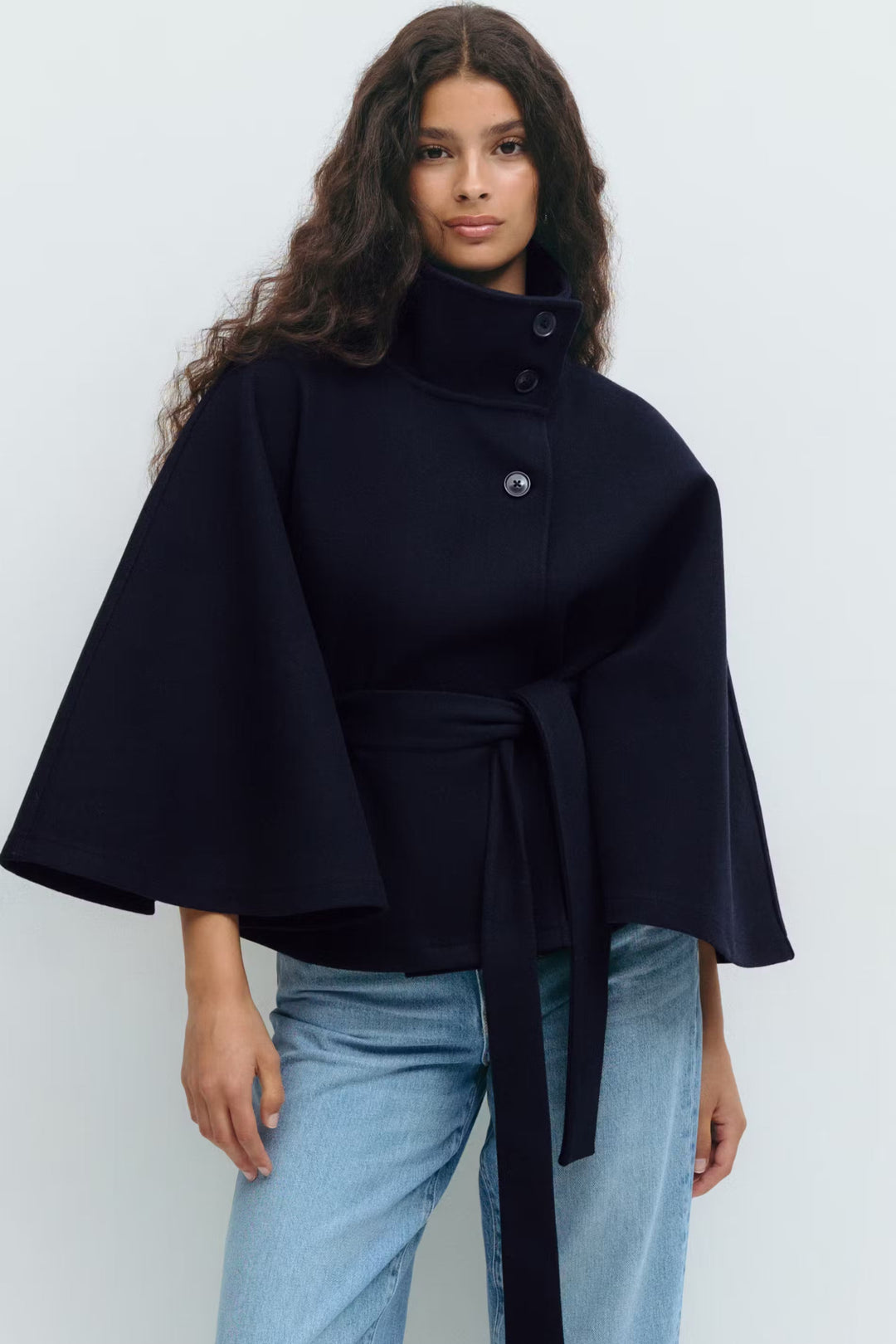Women's Cape-Sleeve Belted Coat