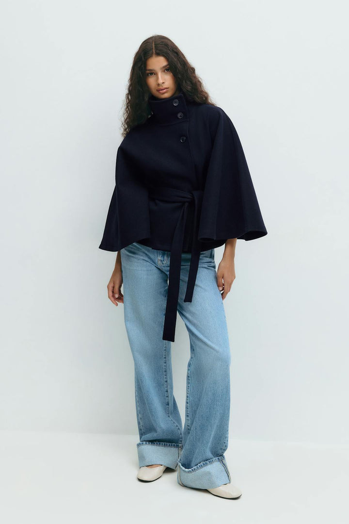 Women's Cape-Sleeve Belted Coat