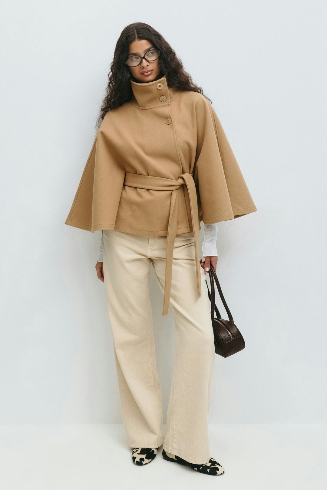 Women's Cape-Sleeve Belted Coat
