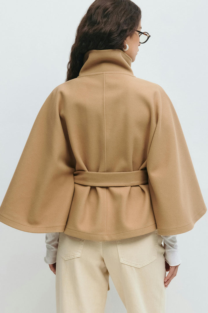 Women's Cape-Sleeve Belted Coat