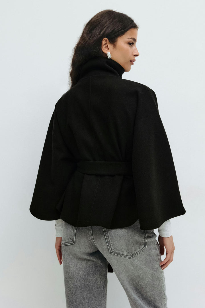 Women's Cape-Sleeve Belted Coat