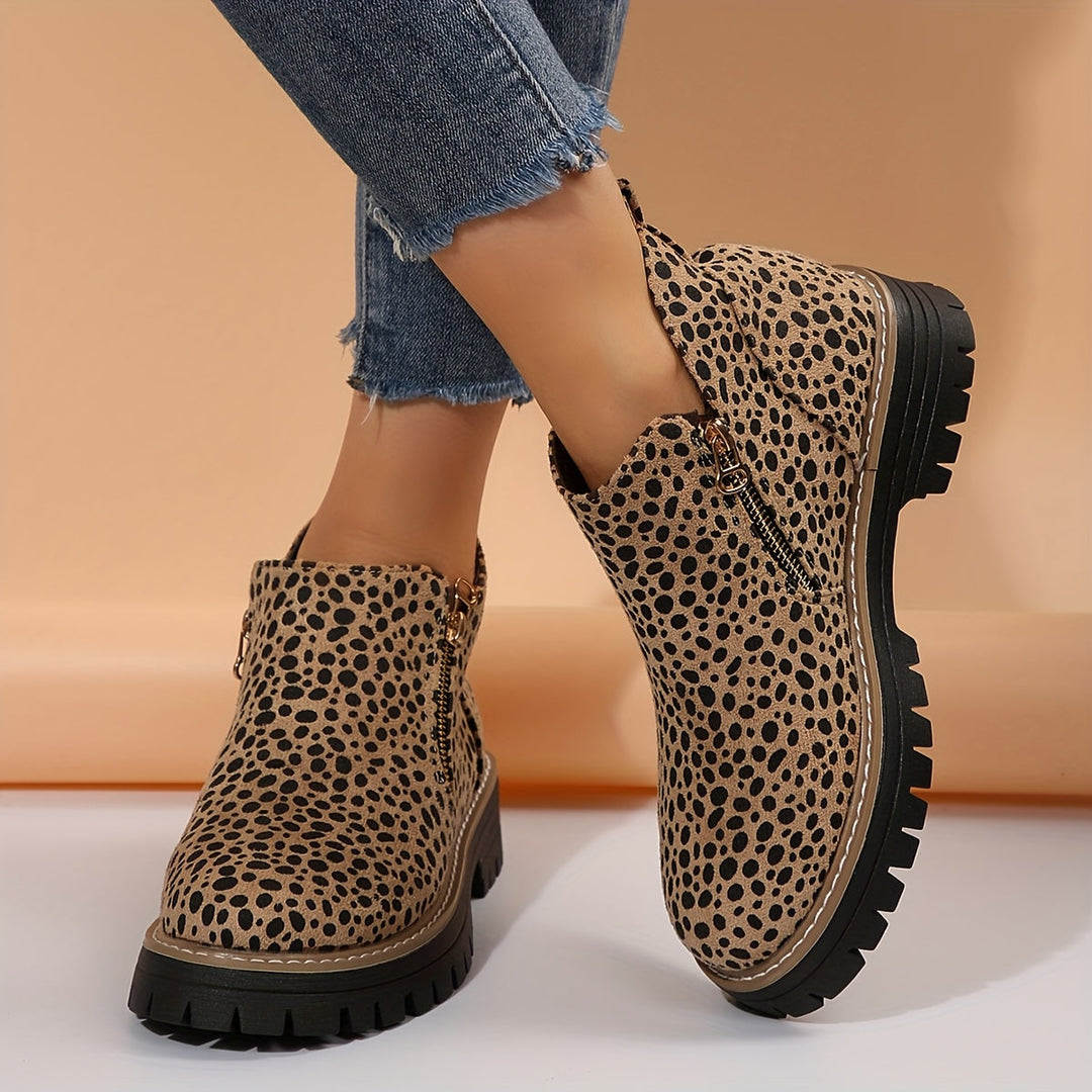 Women's Leopard Print Orthopaedic Ankle Boots