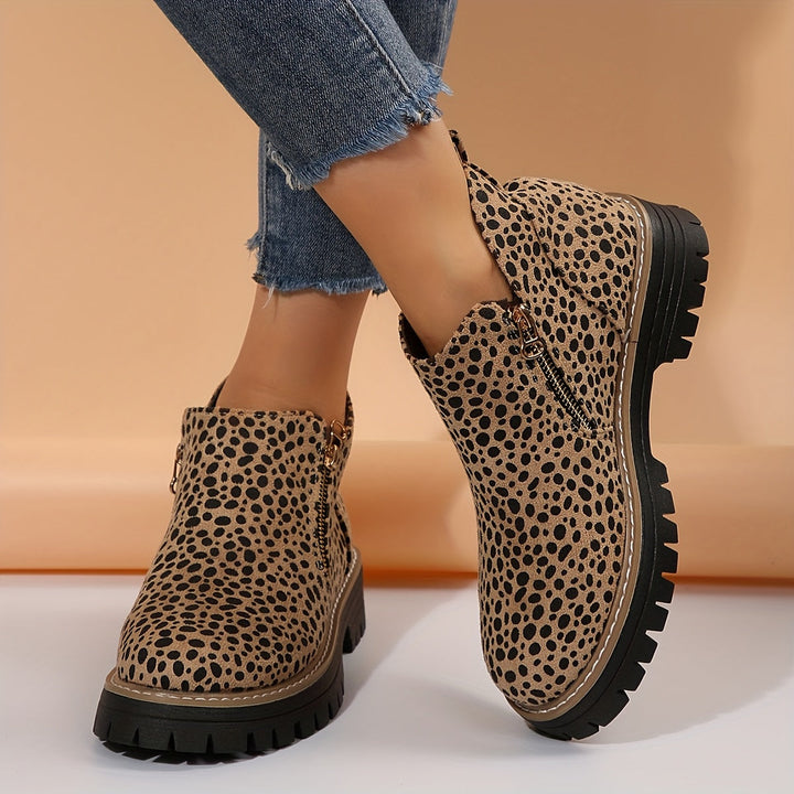 Women's Leopard Print Orthopaedic Ankle Boots