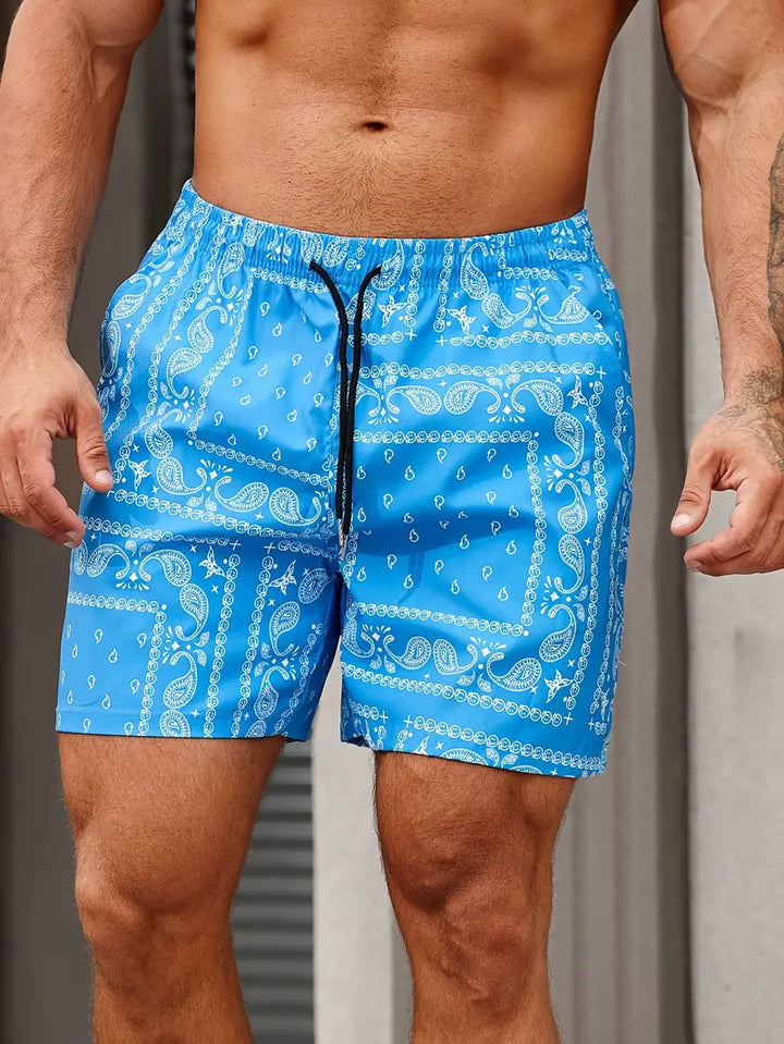 Men's Paisley Drawstring Swim Shorts