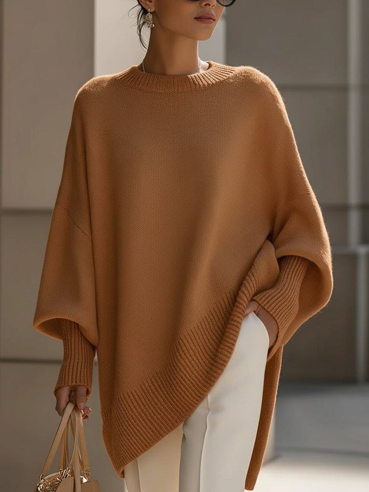 Women's Oversized Wool Blend Asymmetric Hem Jumper