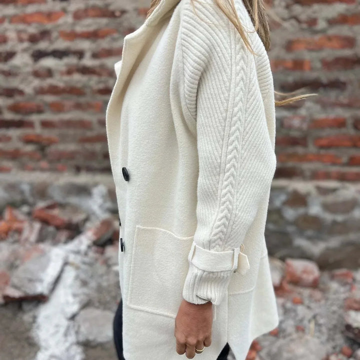 Women's Double-Breasted Knit Sleeve Coat