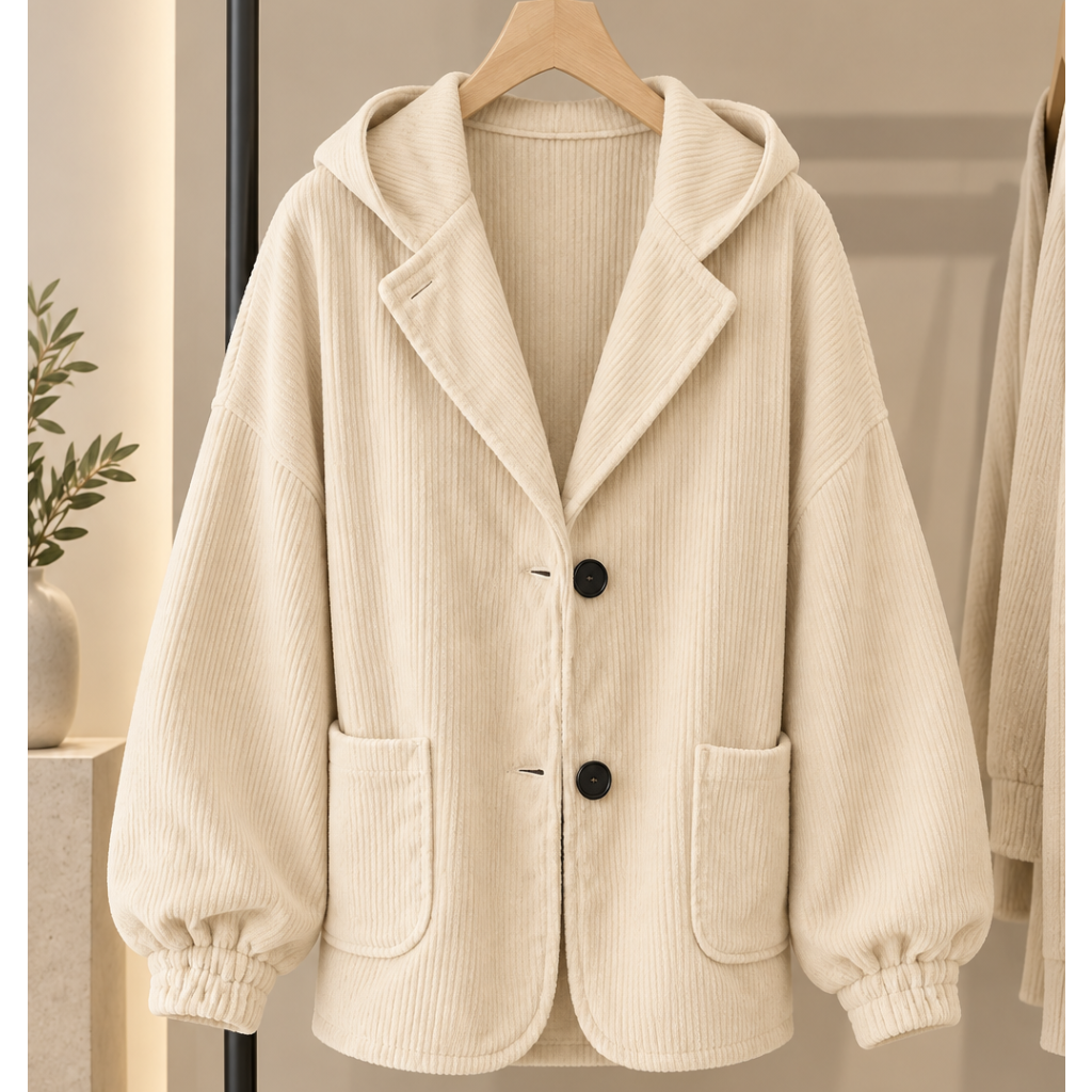 Women's Hooded Corduroy Jacket