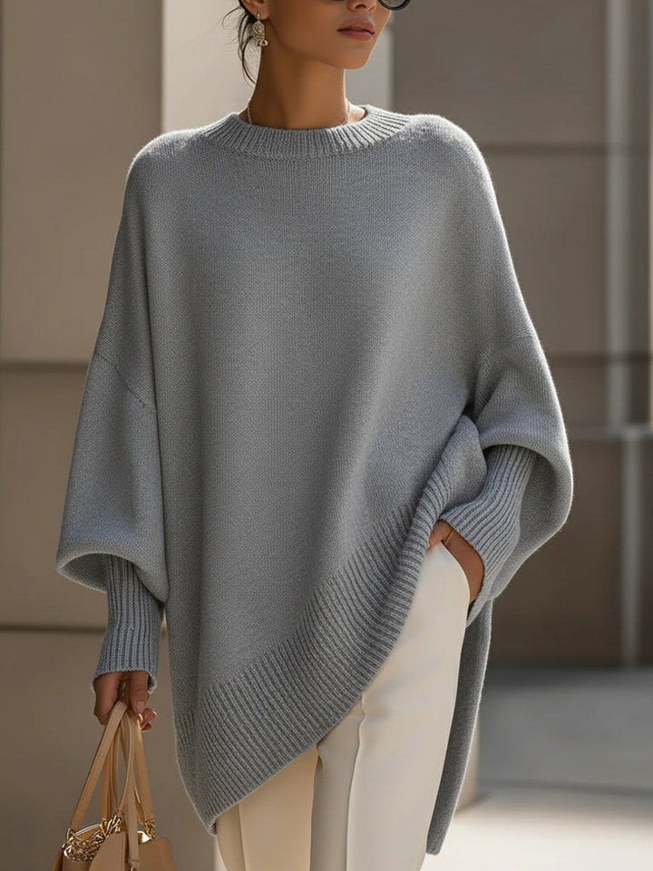 Women's Oversized Wool Blend Asymmetric Hem Jumper