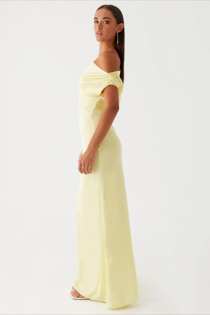 Asymmetric One-Shoulder High-Waist Maxi Dress