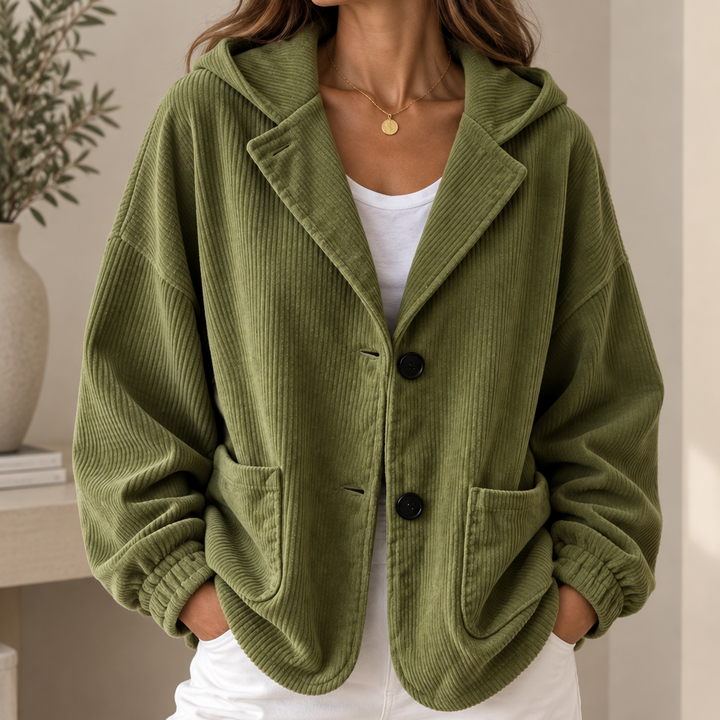 Women's Hooded Corduroy Jacket