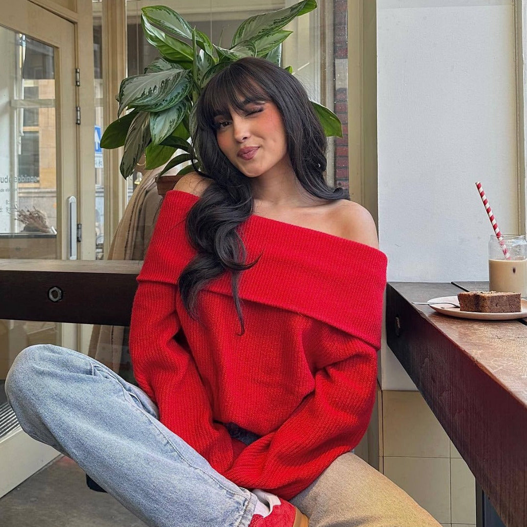 Women's Off-Shoulder Knit Jumper