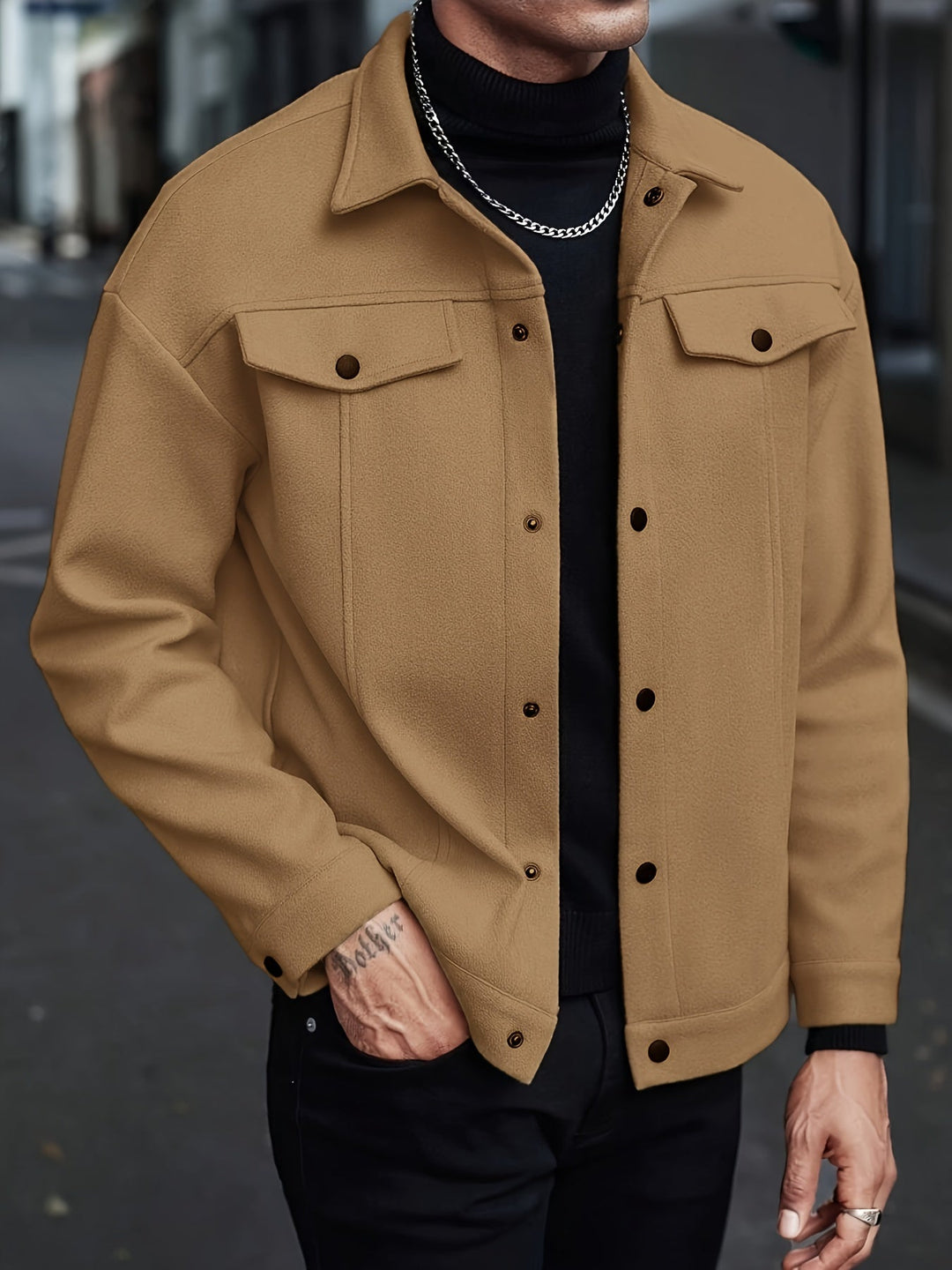 Men's Snap Button Trucker Jacket