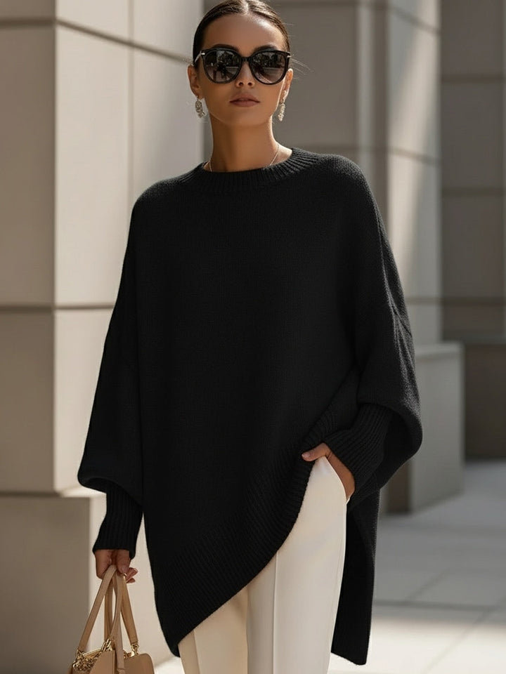 Women's Oversized Wool Blend Asymmetric Hem Jumper