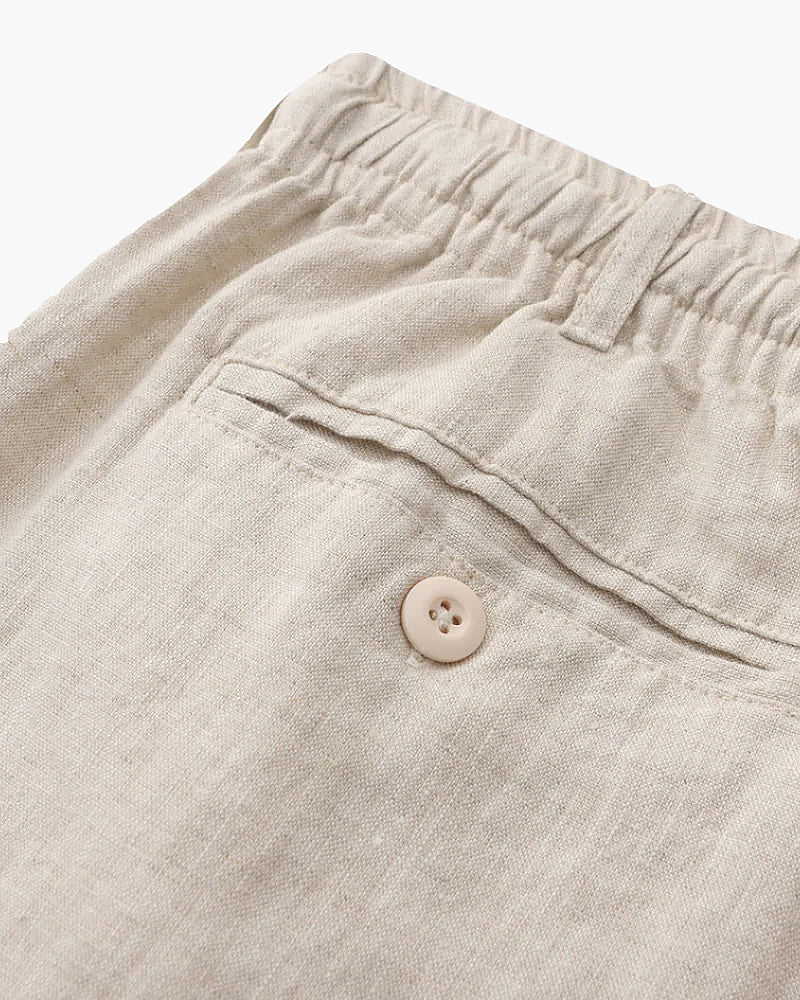 Linen Shorts with Zip Fastening