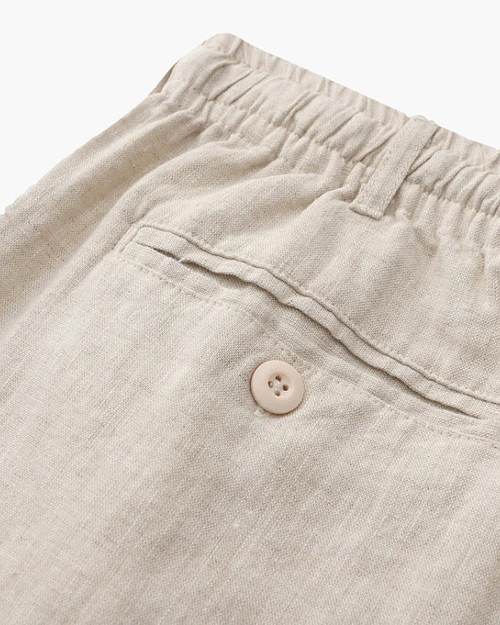 Linen Shorts with Zip Fastening