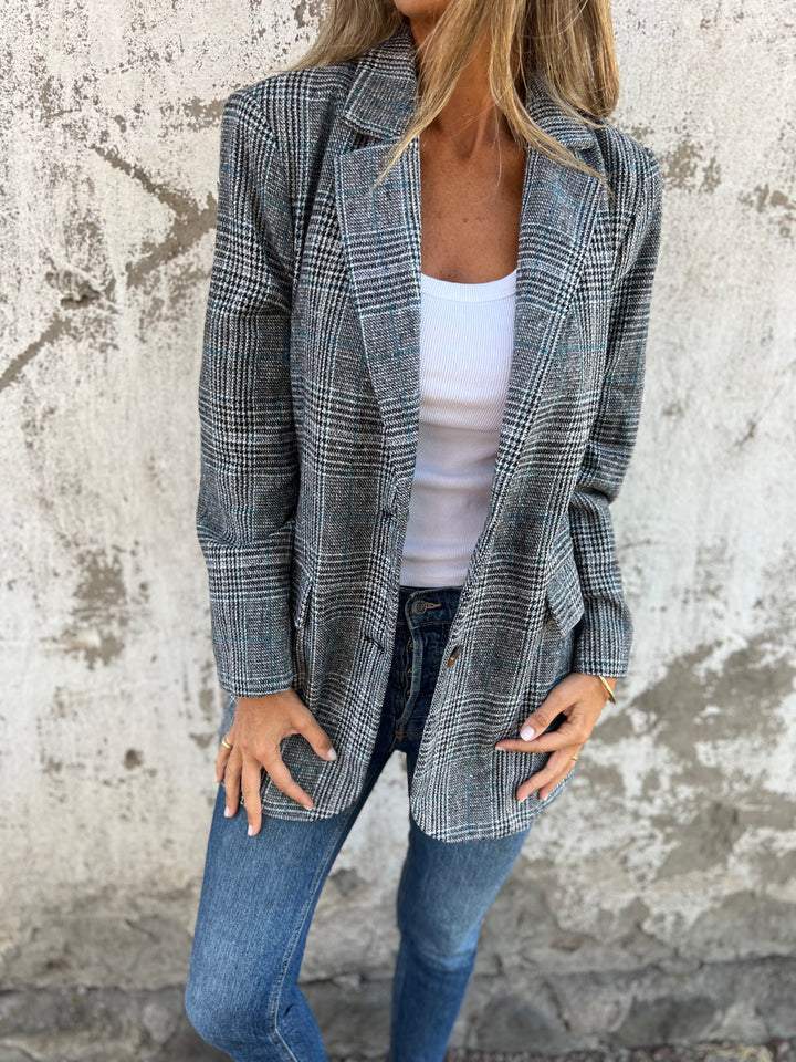 Women's Tailored Plaid Blazer