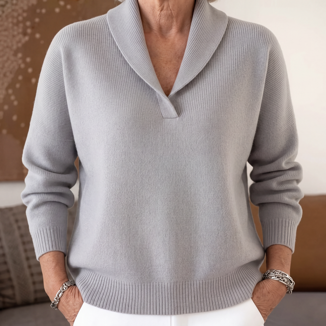 Women's Relaxed-Fit V-Neck Jumper for Autumn/Winter