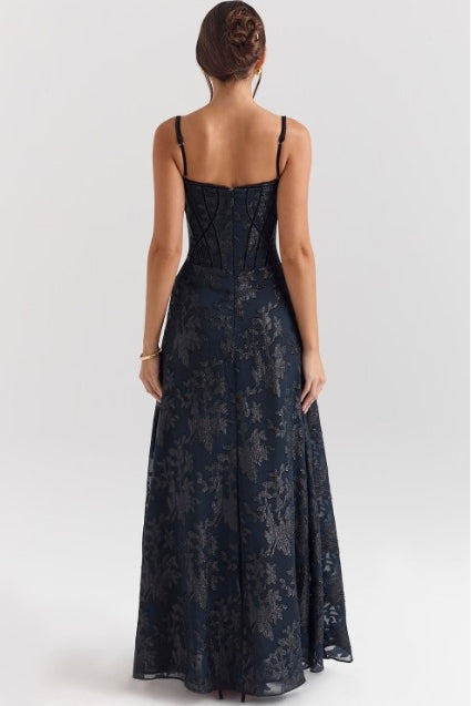 Spaghetti Strap Chiffon Floral Formal Dress