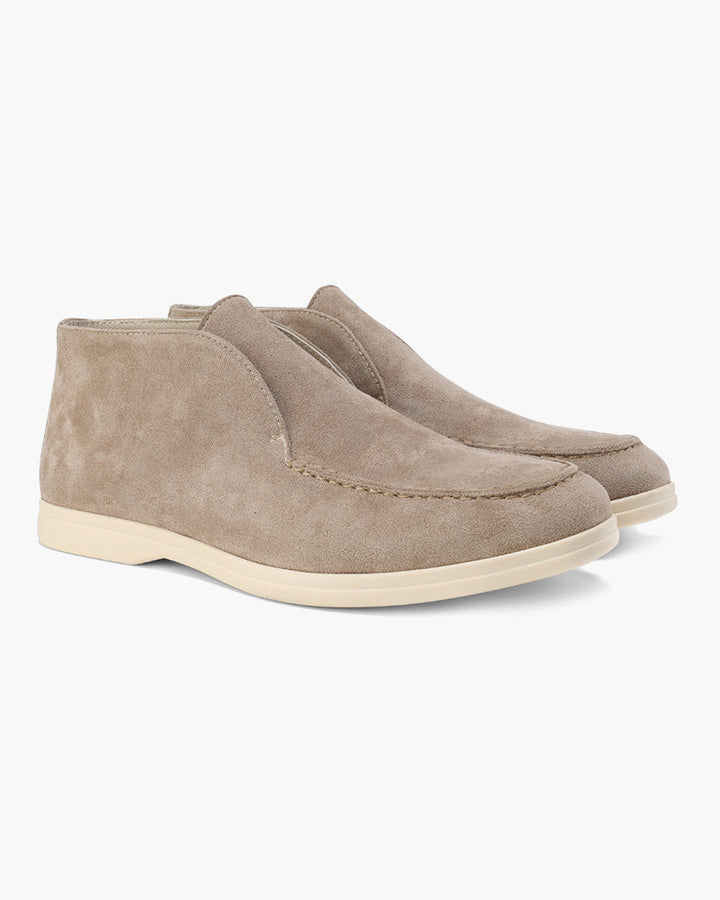 High-Cut Suede Slip-On Loafer
