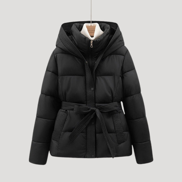 Women's Belted Hooded Puffer Jacket