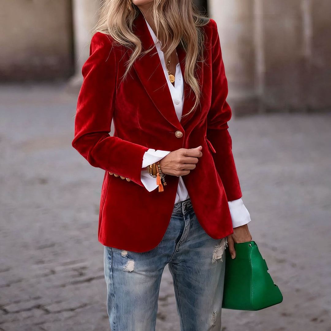 Women's Elegant Velvet Blazer