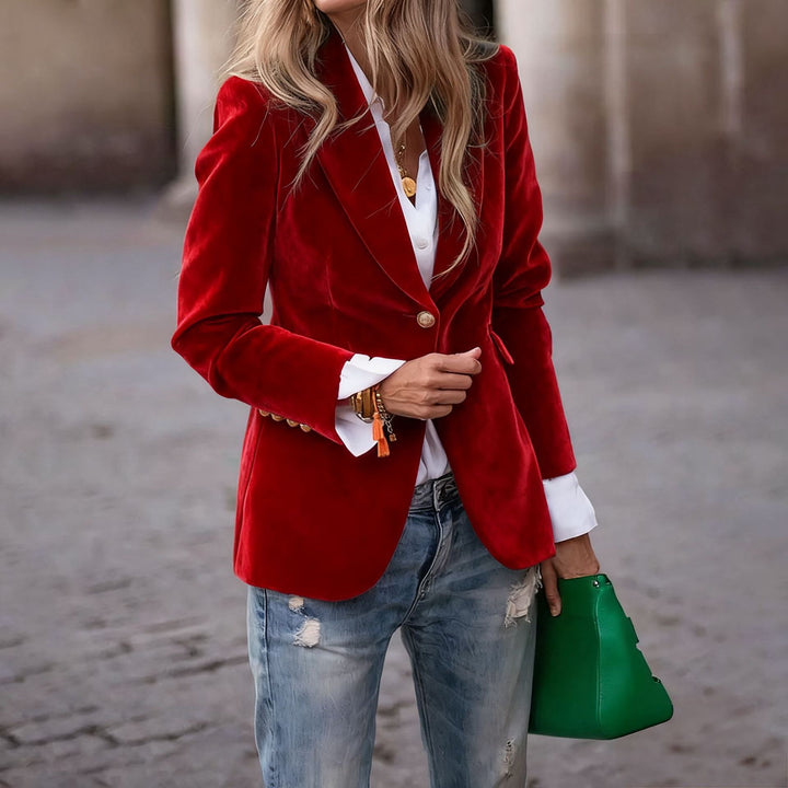 Women's Elegant Velvet Blazer