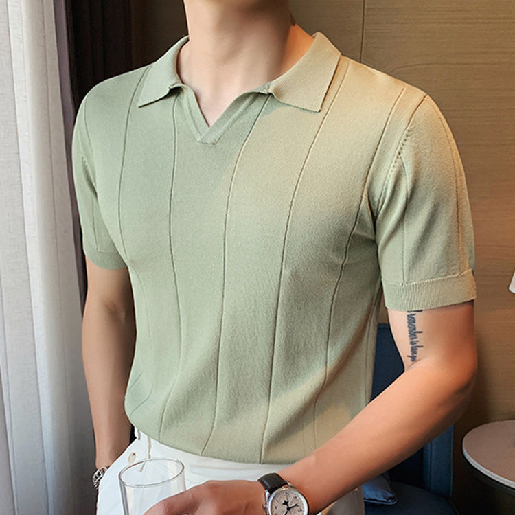 V-Neck Knit Polo