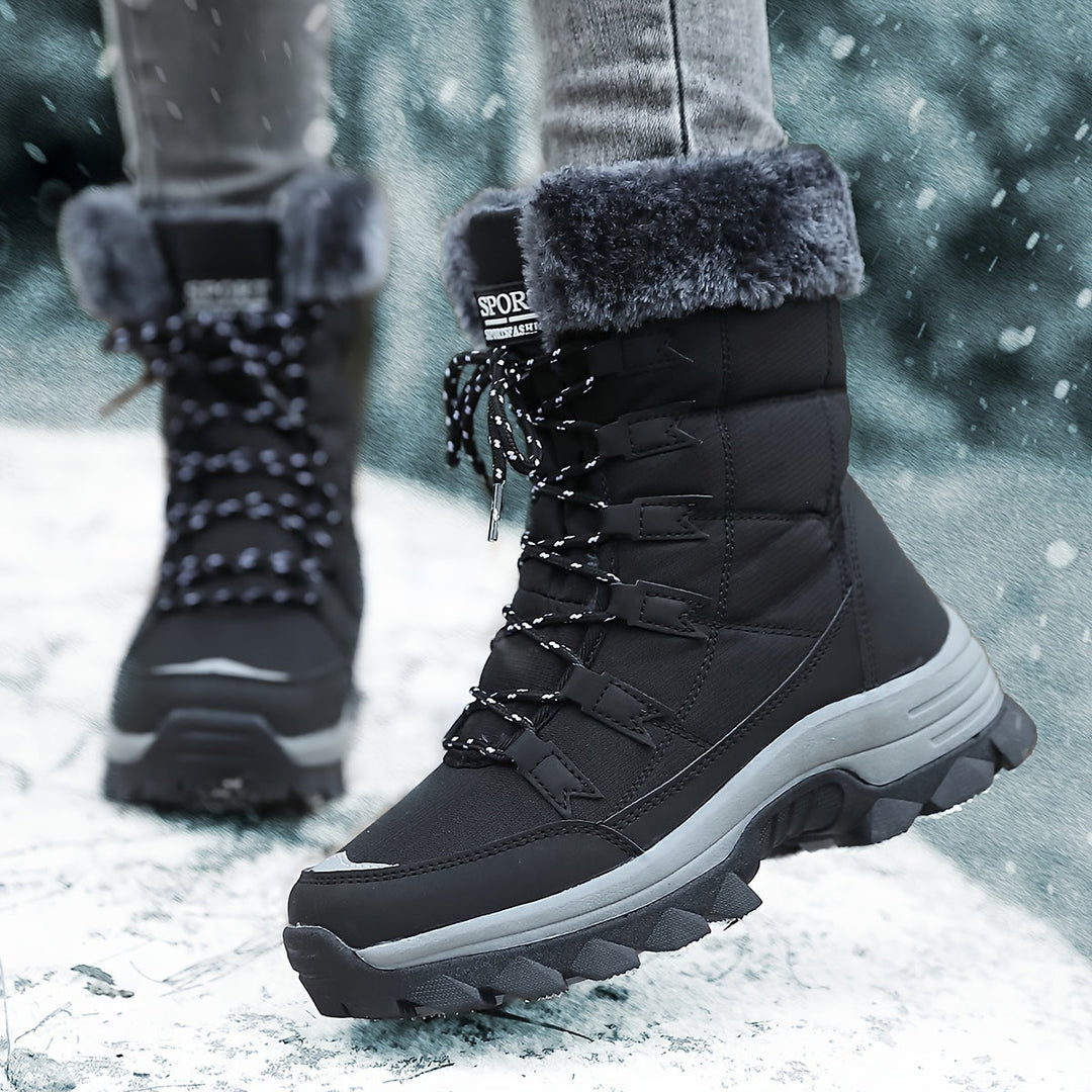 Women's Faux Fur Cuff Snow Boots
