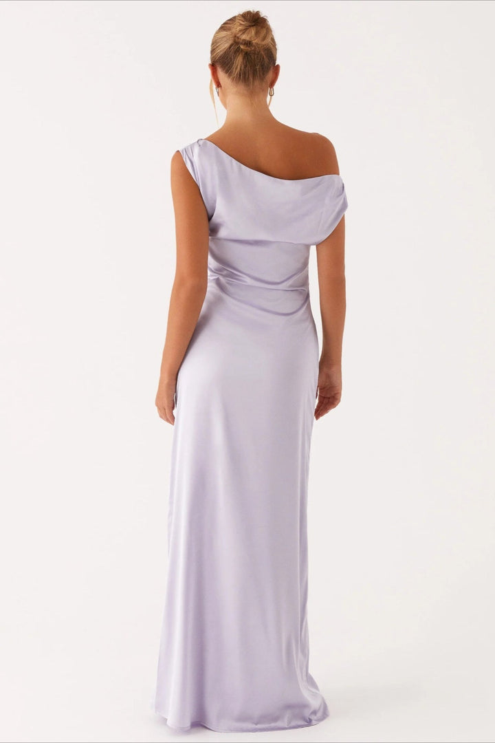 Asymmetric One-Shoulder High-Waist Maxi Dress