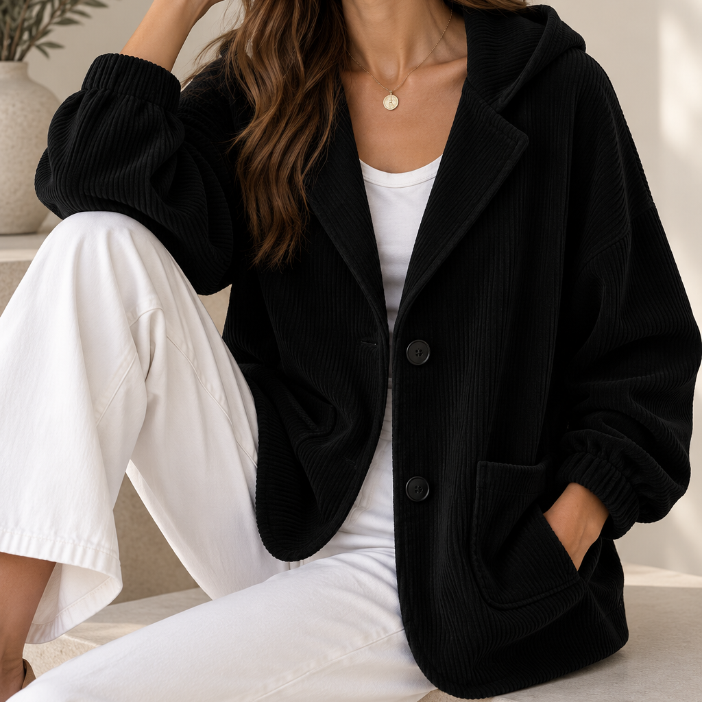 Women's Hooded Corduroy Jacket