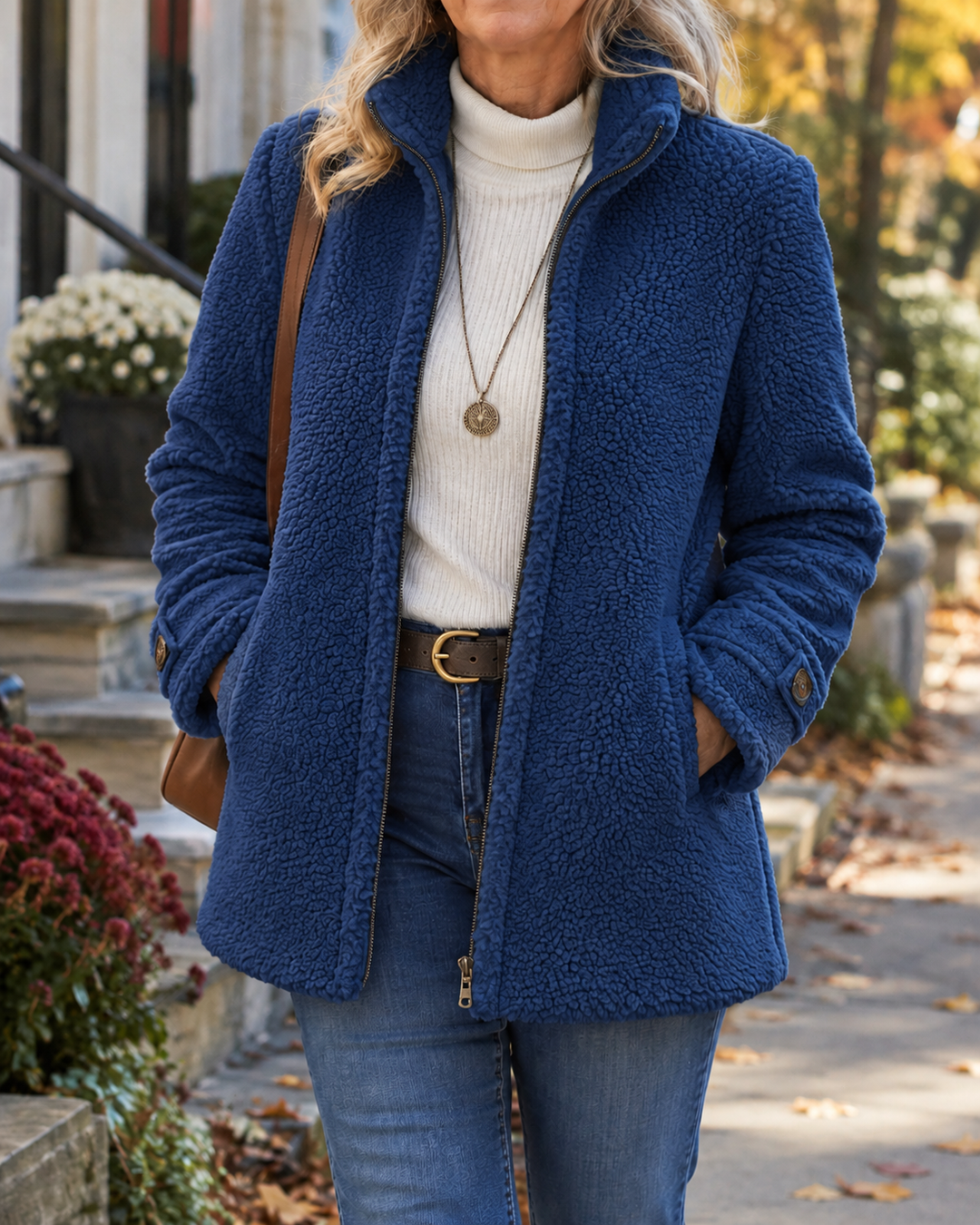 Women's Cozy Stand Collar Sherpa Jacket
